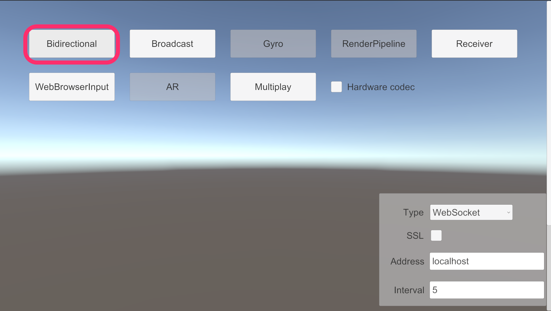 Bidirectional Sample Setup